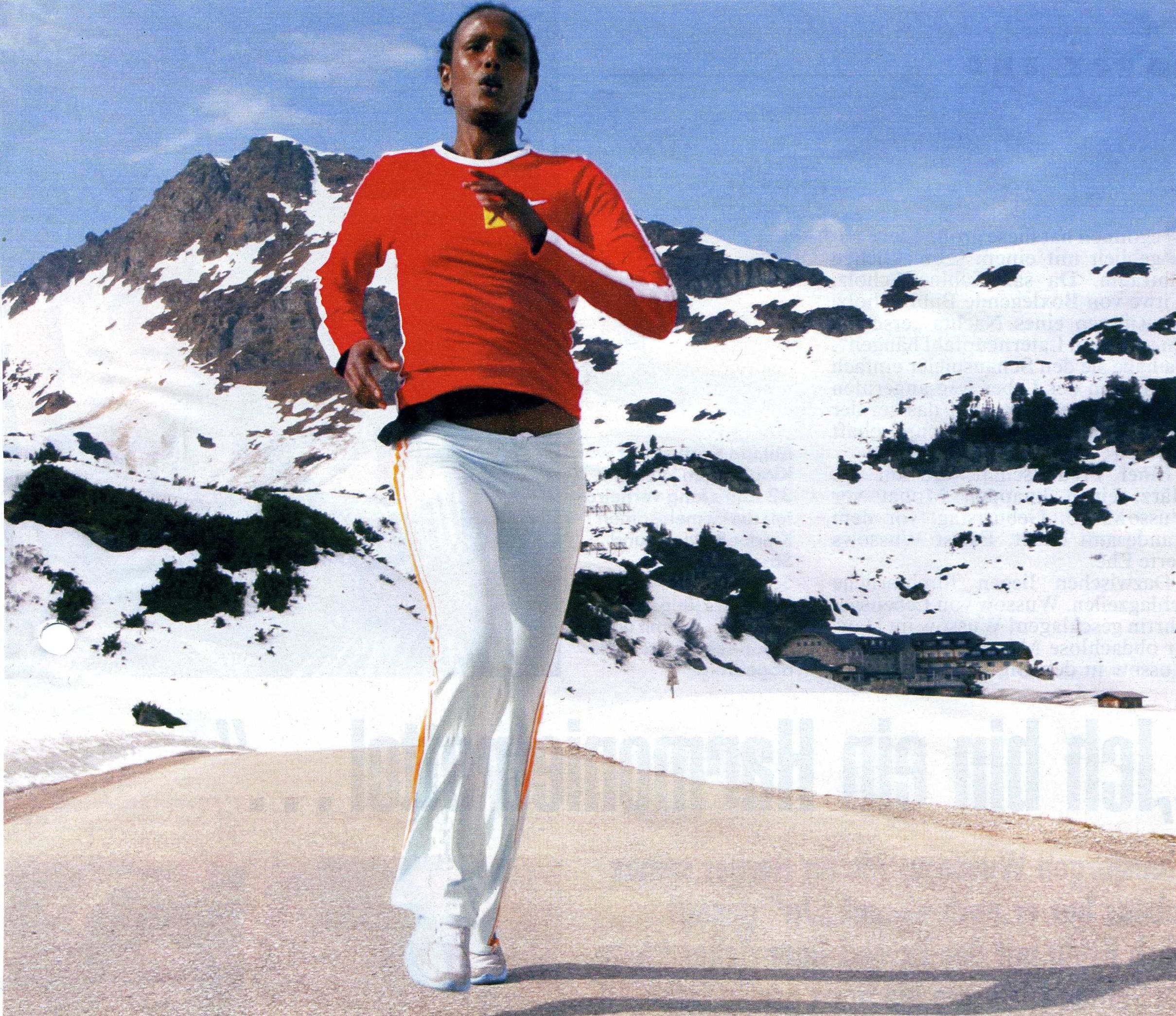 Waris Dirie, preparation for the Vienna City Marathon, Salzburg